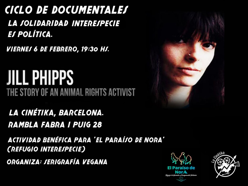 Viernes 6 de febrero, también habrá mesa con material informativo como fanzines, libros, pegatinas.
Si no puedes asistir, recuerda que puedes aportar económicamente lo que puedas y quieras, para que El Paraíso de Nora, Hogar Antiespecista continúe con su labor.