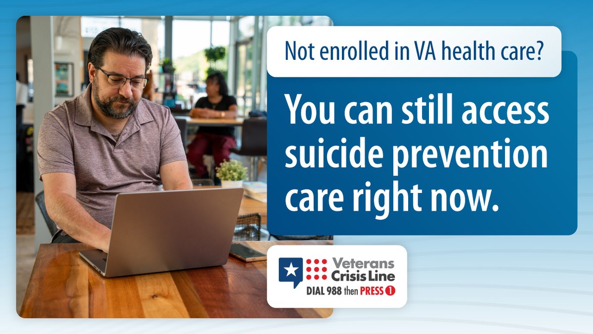 All #Veterans can access VA #suicideprevention care right now. You don’t have to be enrolled in VA health care to get support.

Use the #VeteransCrisisLine Resource Locator to find support near you: VeteransCrisisLine.net/LocalResources.