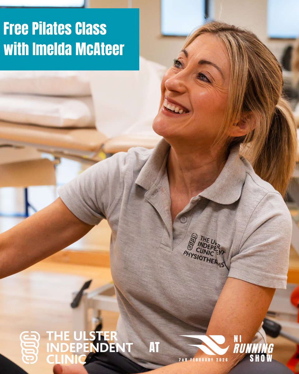 Meet Imelda McAteer - Imelda has over 25 years’ experience in the management of musculoskeletal injuries and became a certified Pilates instructor in 2008 will be demonstrating Pilates sessions at the NI Running show on both Saturday and Sunday

#Pilates #Running #UIC