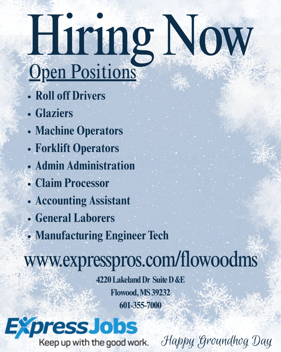 Happy Monday
Express has some amazing jobs available, just for you! Give Express a call today, to schedule your interview.

“You don’t have to see the whole staircase, just take the first step.” — Martin Luther King, Jr.