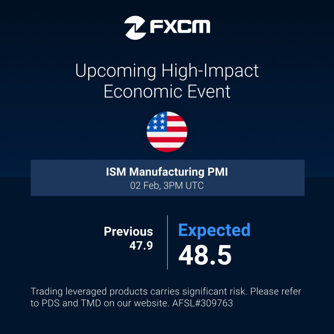 Check today’s High Impact Economic event.
For more events, refer to our economic calendar at: fxcm.com/au/research/ec…

Trading FX/CFDs carries high risk. Refer to our PDS &amp; TMD. AFSL#309763