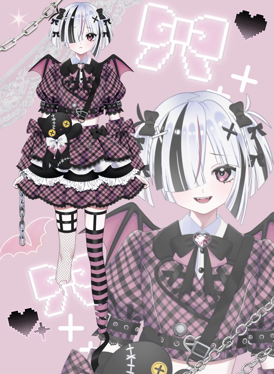 YuRin_Nea__'s tweet photo. 1周年 たくさんのお祝いをありがとう
新衣装『パンクロリィタ』でした 🎀⛓️
全体図もどうぞ ~ .ᐟ

すこし我儘で不器用で 情緒不安定でだめだめ ｡だけど可愛さなら誰にも負けない ! そんな幽鈴 音亜をこれからもよろしくお願いします �� もっとみんなにすきになってもらえるように2年目も全力で っ 🐾 https://t.co/Bsfp9Plj2R