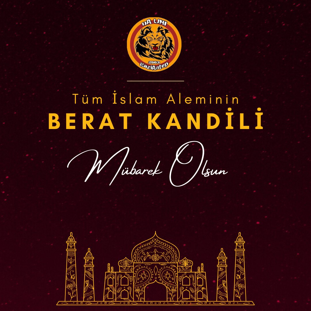 Berat Kandilimiz Mübarek Olsun!

#ultrAslanUNI
#uAUNIGAZİANTEP