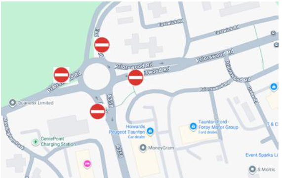 SPSBUS_T's tweet photo. ROAD CLOSURE!

T/BSTH - Priorswood Road Roundabout Closure, Mon 2nd - Tues 10th Feb (Mon-Fri ONLY)
Between the above dates, Priorswood Road and Crown Medical Centre stops will not be served between 19:00 – 07:00 Monday to Friday.
Affected passengers are advised to use J25 P&amp;R https://t.co/Ypt8fexPqi