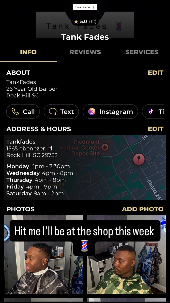 JalenHicks35's tweet photo. Hit me I’ll be at the shop this week in the Rock Hill SC area 💈 https://t.co/jjofL2rAsS