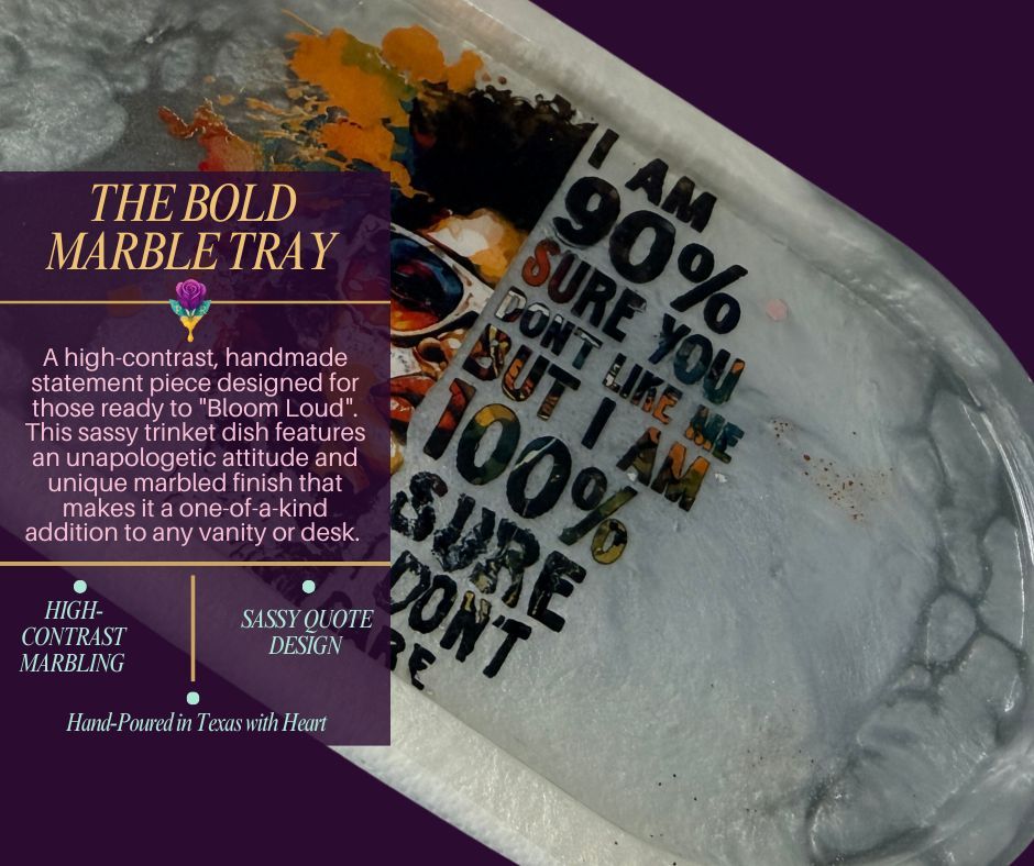 Poxy_Roses's tweet image. Revamp your cluttered vanity or dull desk with the striking Gray Marble Resin Tray This chic accessory combines a bold marbled pattern with an impactful graphic offering a unique high-end vibe. Perfect for those ready to stand out. #HomeDecor #UniqueStyle buff.ly/uBZ5rpj