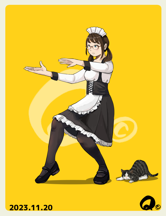 #ツインテールの日 
メイドコスで太極拳すな～～😱 