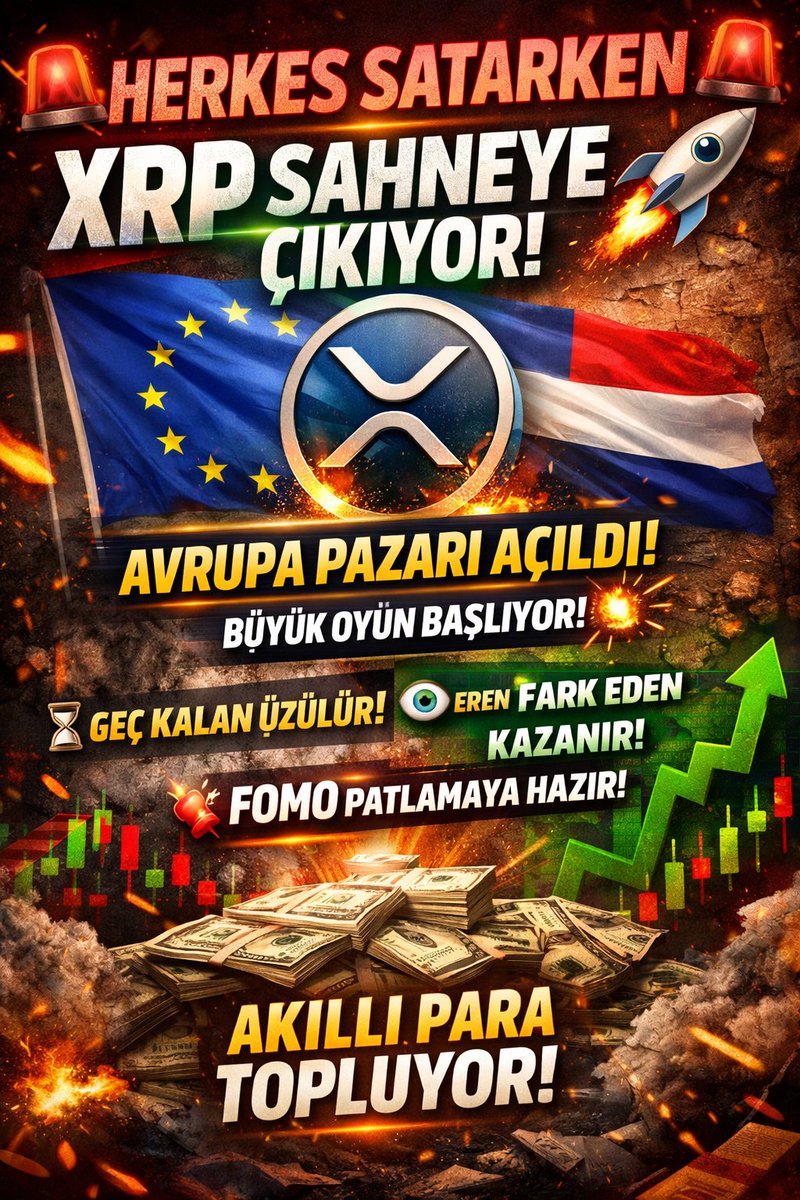 kasimkommi's tweet photo. 🚨🚨 HERKES SATARKEN XRP SAHNEYE ÇIKIYOR! 🚀

Piyasa kan ağlıyor… 📉
Ama Ripple (XRP) tarafında BÜYÜK OYUN kuruluyor!
🇪🇺 AVRUPA PAZARI AÇILDI!
Bu sıradan bir haber değil❗
Bu, bir sonraki büyük hareketin sessiz başlangıcı olabilir… https://t.co/Ndxds8TPrG
