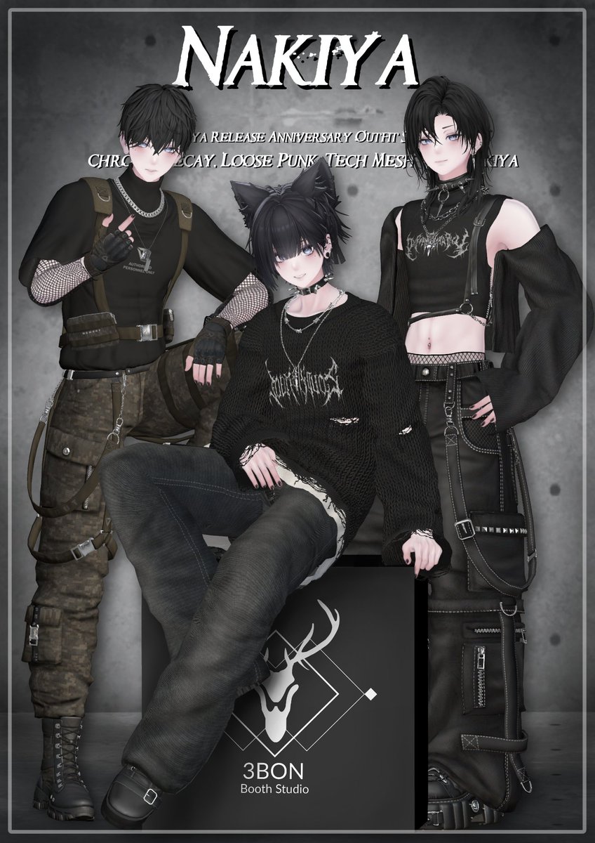 泣夜プレゼントキャンペーン追加情報です🫡

今回DRIPさんと3BONさんと泣夜コラボさせていただきます🥳

引用元のキャンペーンに当選された方に対象の衣装をプレゼントいたします！
めちゃ素敵な衣装なのでぜひ～

対象衣装はこちら↓
DRIPさん
oringoameo.booth.pm/items/6431080
3BONさん