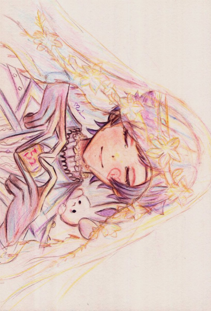 昨日描いた色鉛筆画です✨️ 感想頂けたら喜びます𐔌՞ ܸ. .ܸ՞𐦯