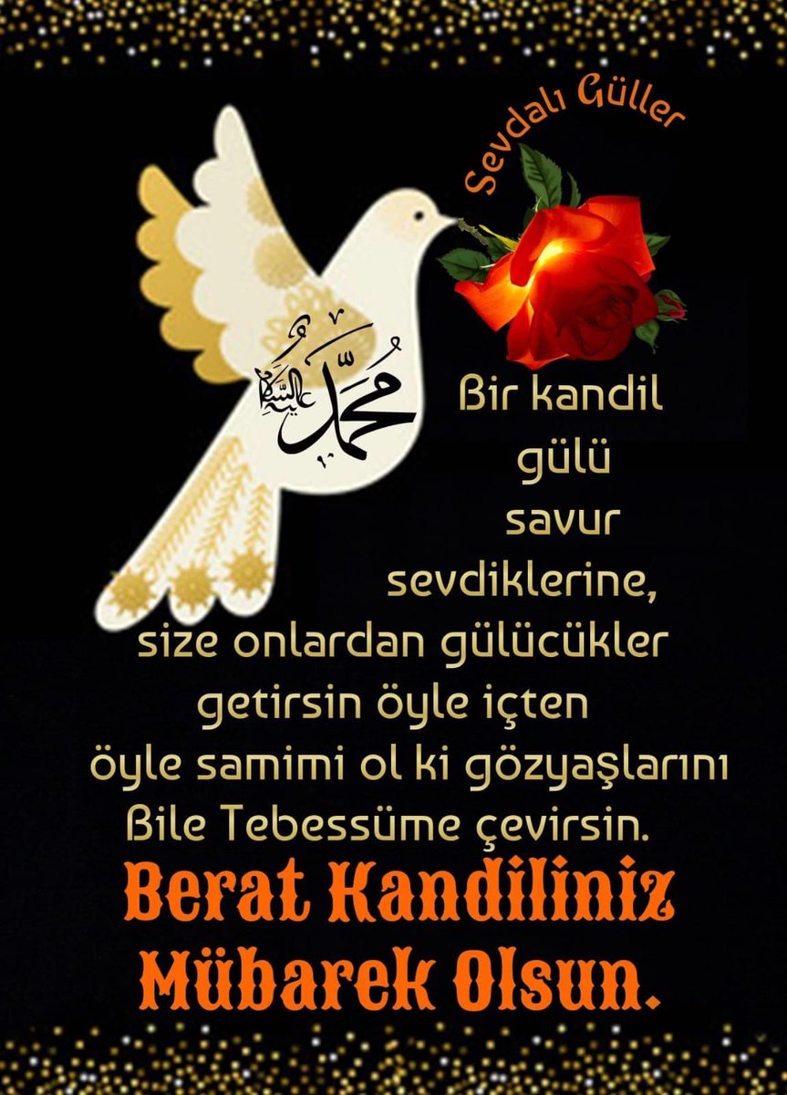 Selamün aleyküm.
Bu mübarek gecede edilen duaların, tutulan niyetlerin Rabbimizin katında kabul olmasını dilerim. Hayırlı Berat Kandilleri.