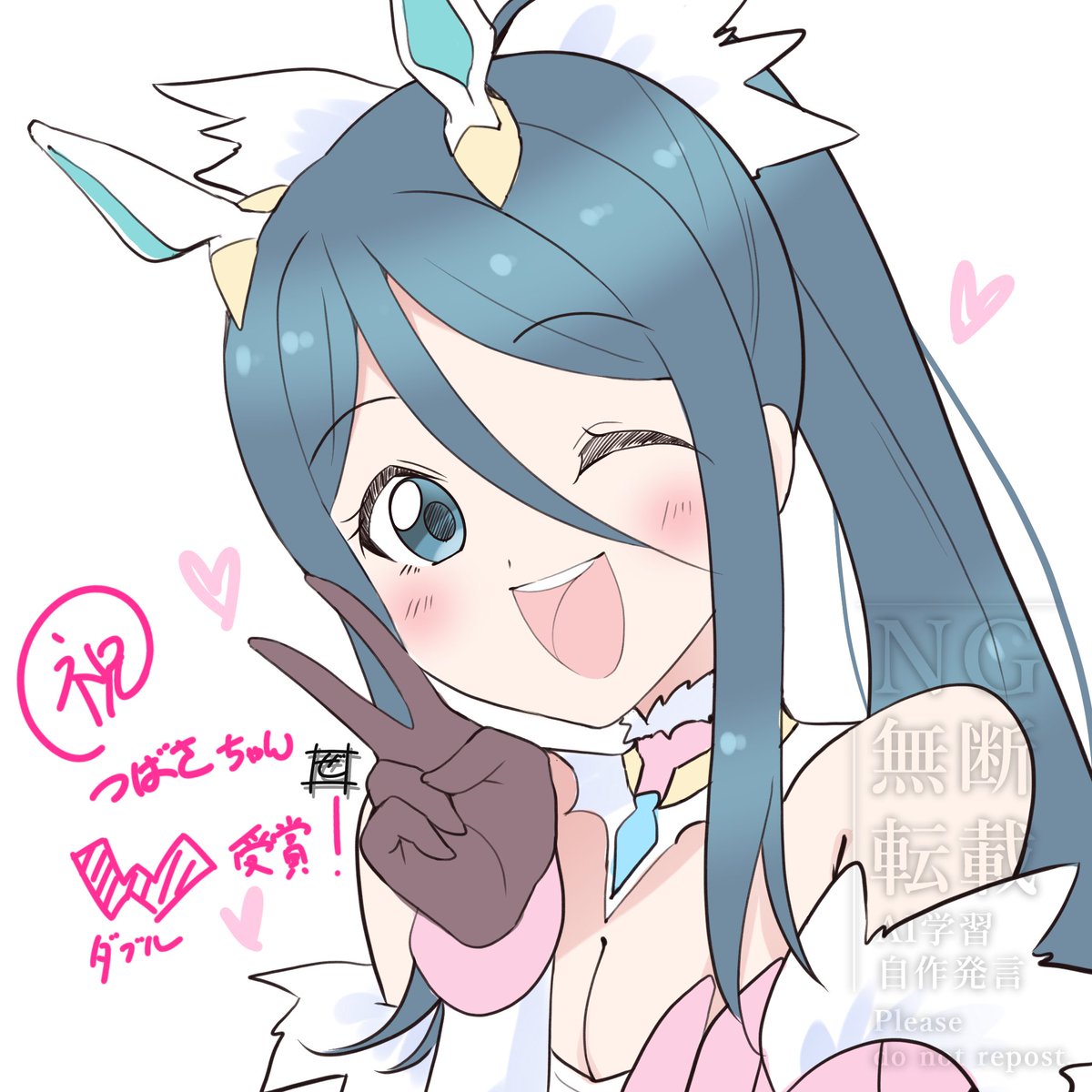 織部つばさちゃん、FEヒーローズ英雄総選挙&amp;シャドウズ杯のダブル受賞すごい！おめでとうな落書き🥳