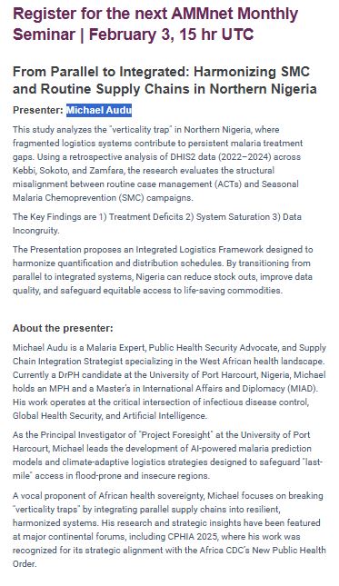 Applied Malaria Modelling network (AMMnet) tweet media