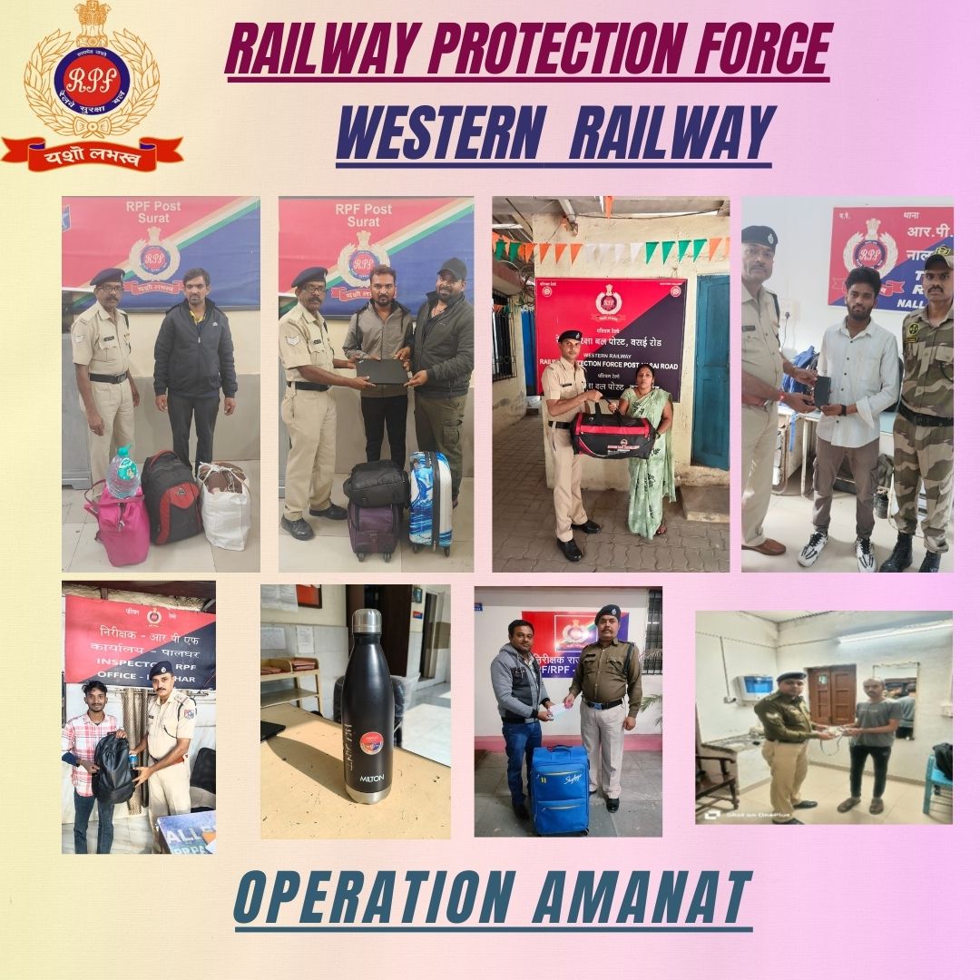 #Operation Amanat
On 01.02.2026, alert RPF staff returned 16 articles of misplaced passenger luggage, valued at Rs.2,67,650/- in separate incidents at various WR stations. After verification, they were handed over to their rightful owners.
<a href="/RPF_INDIA/">RPF INDIA</a>