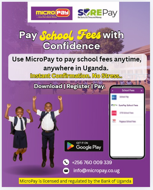 MicroPayug's tweet image. Pay School fees with confidence 📚✨.
Fast, secure and stress-free payments with MicroPay, integrated with @SurepayLimited.
#Micropay#SurePay#SchoolFeesUg