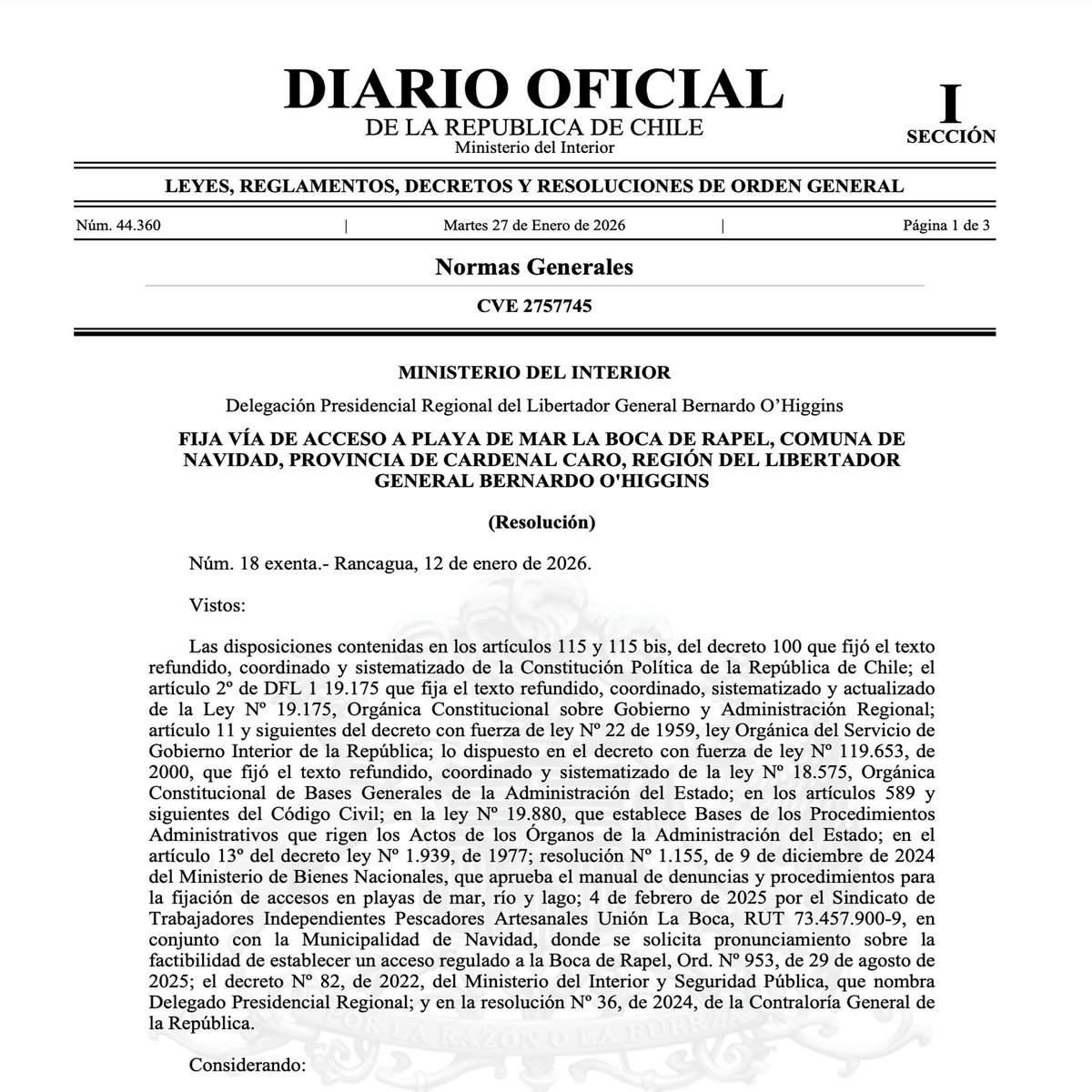FIJAN VÍA DE ACCESO PÚBLICO A LA DESEMBOCADURA DEL RÍO RAPEL
facebook.com/comunadenavida…