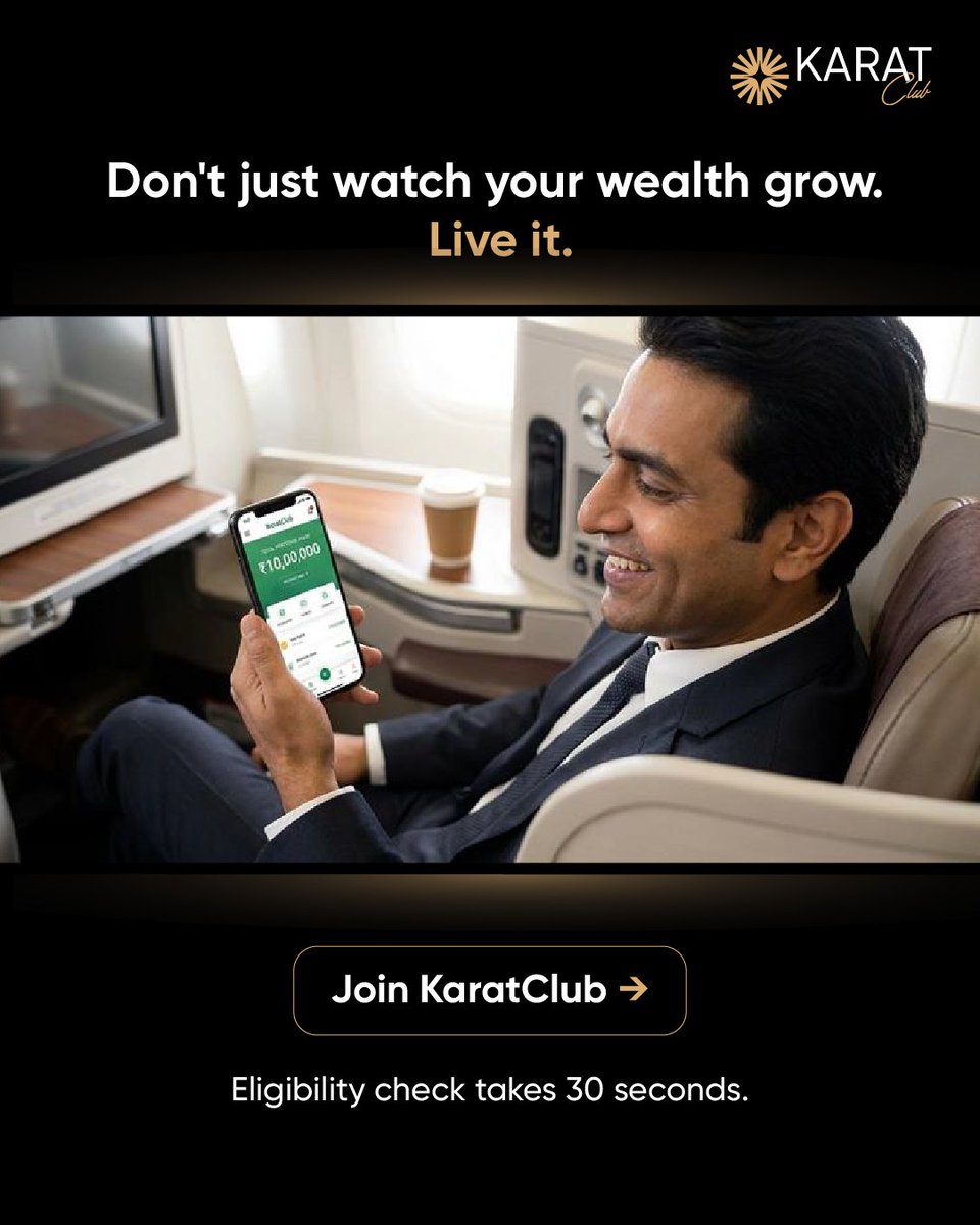 They call it retirement planning. We call it delayed life punishment.

Your portfolio shouldn’t just be a safety net for your 60s; it should be the engine to drive your lifestyle today.

Are you ready to stop watching and start living?
KaratClub. Check if you qualify.

#KaratClub