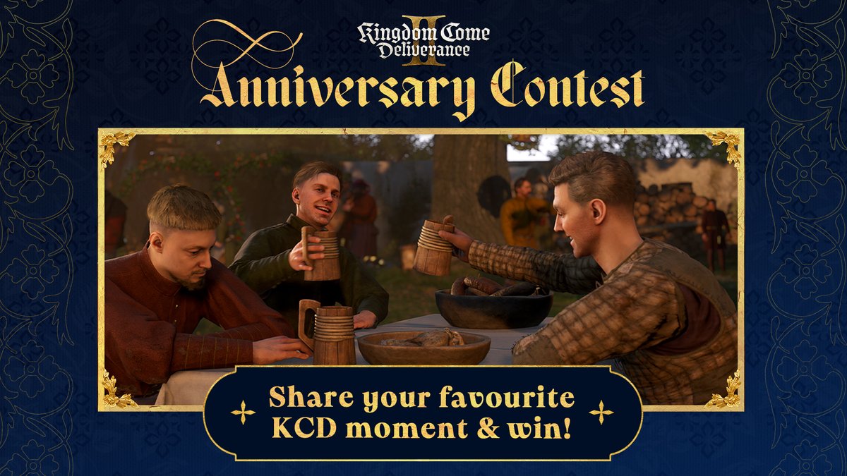 It's been one year since the launch of #KCD2 - help us celebrate with a 📢 CHANCE TO WIN 1 of 4 prizes:

🗡️ Sir Radzig's Sword or Jan Žižka’s Mace (replicas by <a href="/Calimacil/">Calimacil</a>)
📖 "Untold Stories" comic + 2026 desk calendar (x2)

Reply to this post with your favourite memory from KCD