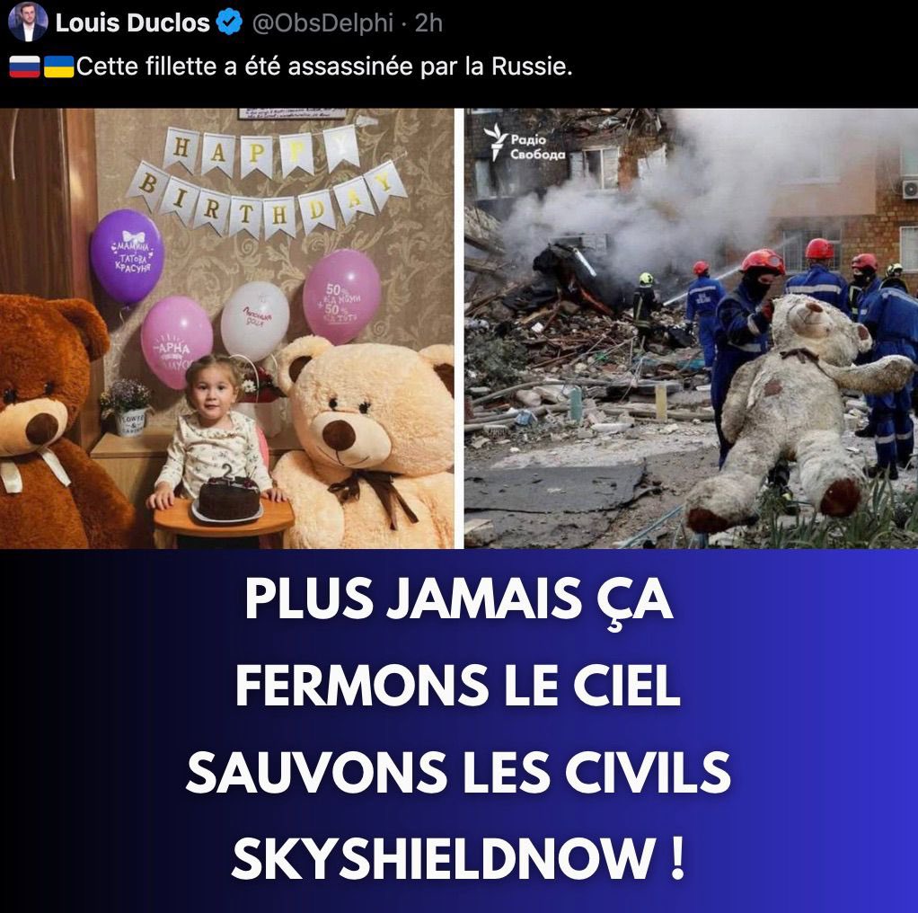 QUATRE ANS qu’on est pas foutus de fermer le ciel ukrainien ! Et maintenant les civils meurent de froid quand ils ne sont pas assassinés par des drones !

Ça suffit !