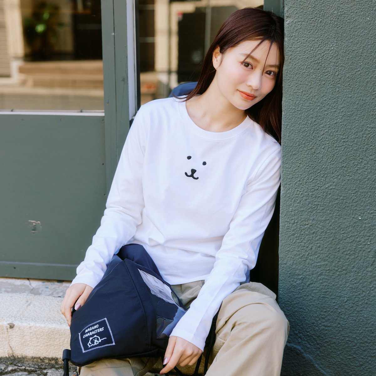 新商品／ 『長袖Tシャツ モノクロなくま』 （ホワイト、ブラック