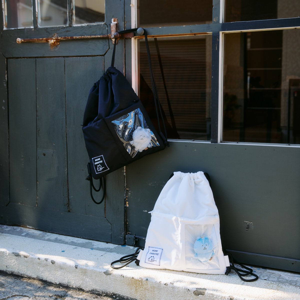 新商品／ 『ナップサック モノクロなくま』 （ホワイト ONE、ブラック