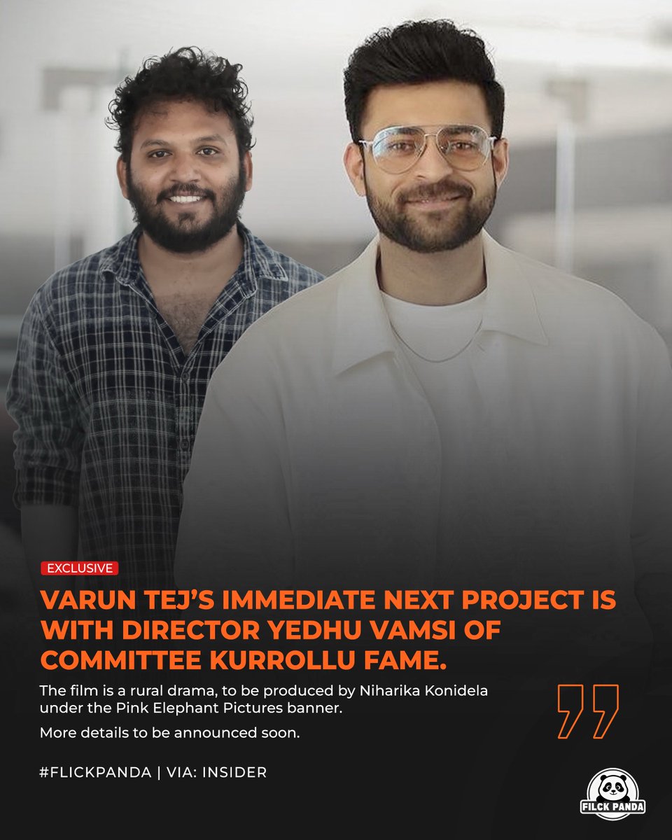 IamFlickPanda's tweet photo. Idhi mundu vesukoni kindadhi vennaki vesukondi….
#VT16 - Vamsi Yedhu
#VT17 - Balaji (Atlee Associate)
#VarunTej https://t.co/ijptRn1A1f