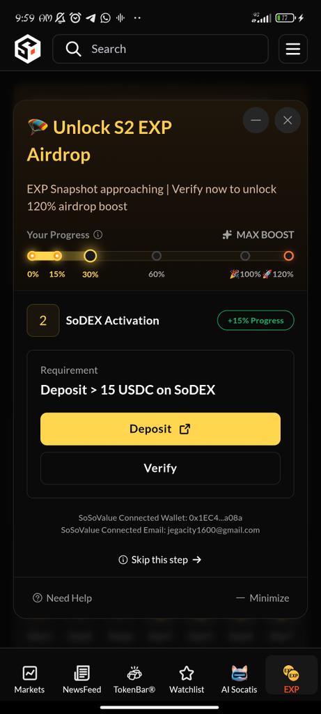 bashbjega's tweet image. Daga karshe dai doke kayi trading a sosovalue koda na $15 ne a #Sodex duba da yadda suka saka wannan Verification idan kanada hali kayi ƙoƙari kayi Trade 
@SoSoValueCrypto