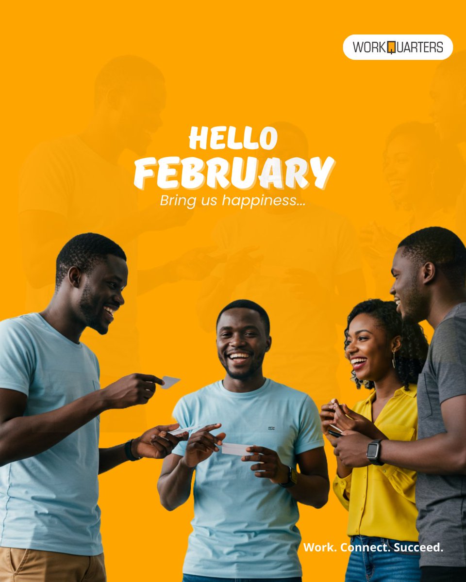 Workquarters1's tweet photo. Hello February 🤝 

Together, let's make this month a season of meaningful work and steady progress.

Your workspace is ready 🤗

#HappyNewMonth
#Workquarters
#CoworkingSpace
#Ikorodu https://t.co/GHzWbfSaCr