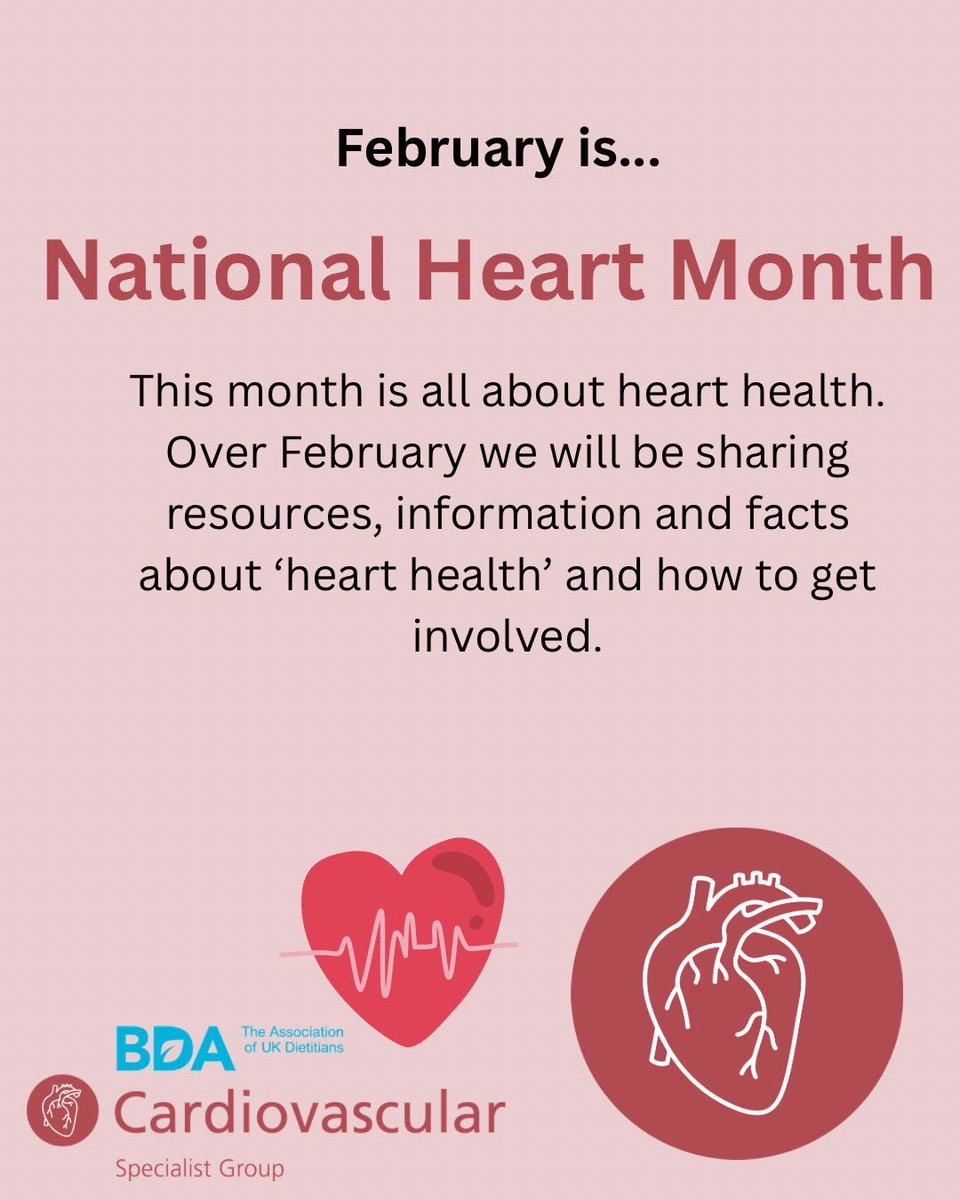 BDA_CVD's tweet photo. We are back and excited to share some exciting posts throughout February for heart month!! 

Keep an eye on our socials for posts this month❤️❤️

@BDA_Dietitians @BritishHeart_IM @drtom_butler @society_eas https://t.co/nGjaF6KHjG