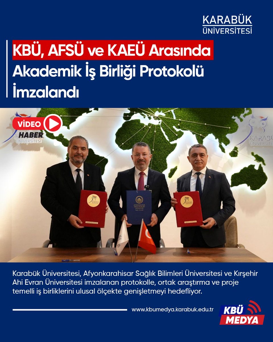 KBUMedya's tweet photo. KBÜ, AFSÜ ve KAEÜ Arasında Akademik İş Birliği Protokolü İmzalandı

https://t.co/QdUaMVOU4J https://t.co/n9mY4phjlI