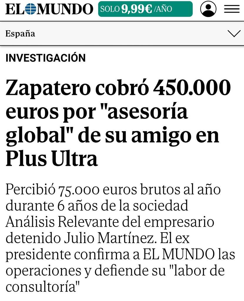 Zapatero no actuaba gratis como embajador del #chavismo. 

Hoy empezamos a conocer el coste real de su “mediación”

Sánchez ha subordinado la política exterior de España a los intereses económicos de un expresidente.