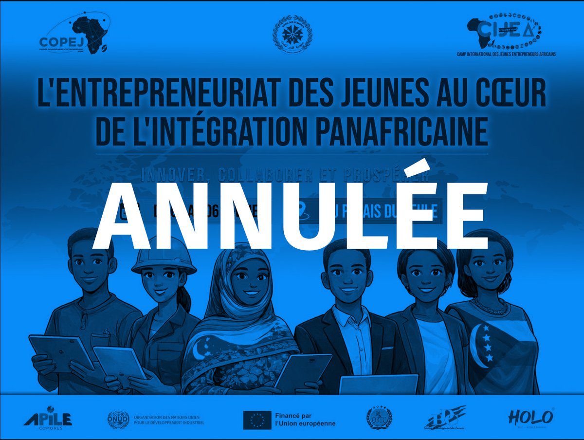 Le Projet APILE informe que la 2ᵉ édition du CIJEA, initialement prévue du 04 au 06 février au Palais du Peuple, n’aura finalement pas lieu.
Merci à toutes les personnes intéressées. D’autres activités suivront.#APILE #EntrepreneuriatJeunes