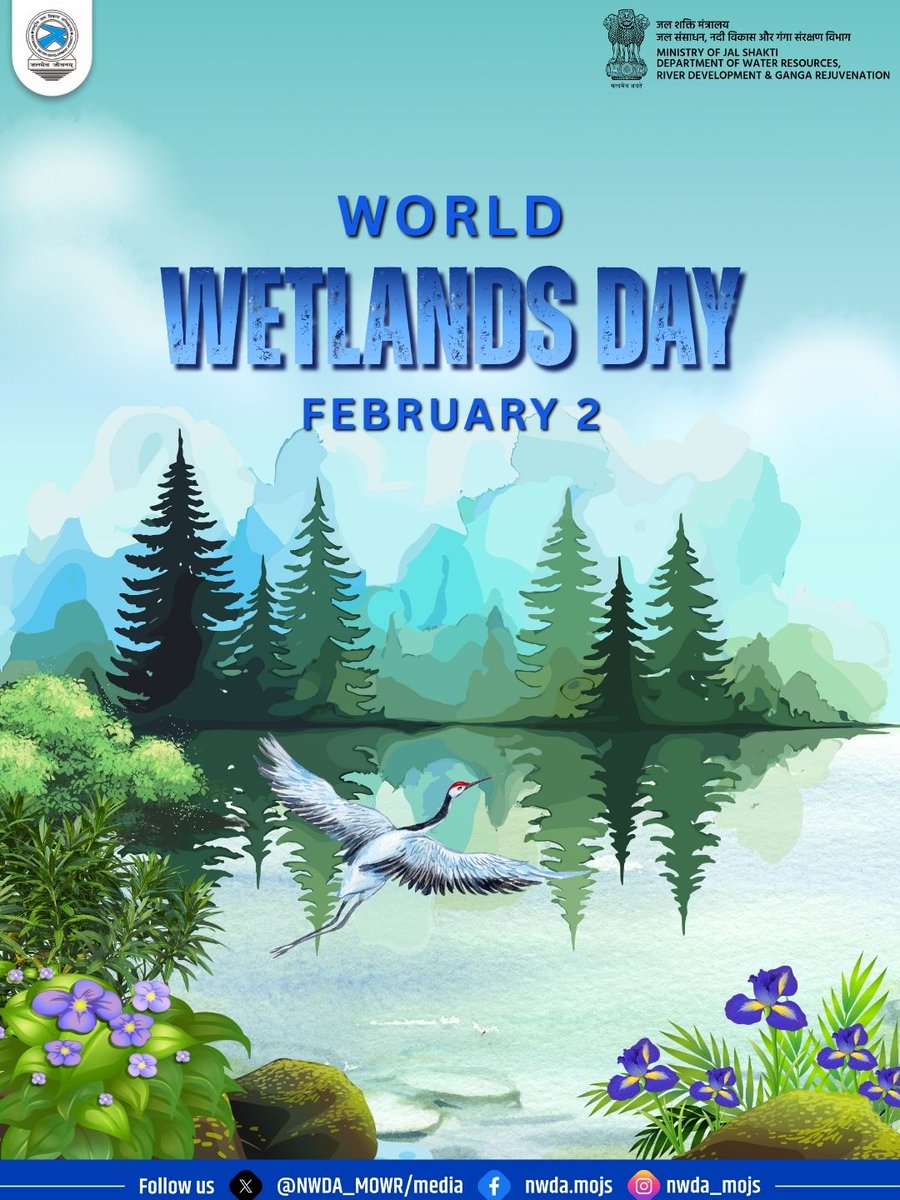 NWDA_MOWR's tweet image. भारत की नदियाँ, झीलें और आर्द्रभूमियाँ — हमारी प्राकृतिक विरासत हैं।”
आओ मिलकर इन्हें बचाएँ

#wetlandsday #saveearth #savewater 
#incredibles  #saveriver #Riverofindia 

@DoWRRDGR_MoJS 
@cleanganganmcg 
@CGWB_CHQ 
@CWCOfficial_GoI 
@nwmgoi 
@jaljeevan_ 
@NCA_Indore