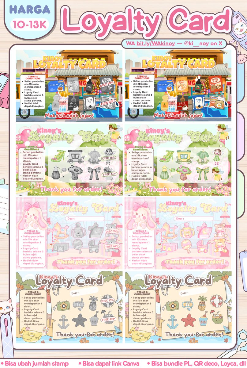 ki__noy's tweet image. [🔥2.2 SALE🔥] 
Help repost yaa, terima kasih banyaak 🫶🏻

#INFOCUY — SEMUA KATALOG LOYALTY CARD SERBA 10 RIBU LETSGOOOOO 😱🤯😨‼️🤸🏻🚑🚨⚡️💥 Katalog loyalty card  yang lain cek di kaditas-world.carrd.co yaaaa! 

Slot terbatas ya kidzzzz grab it fast!

#zonauang #zonaBA