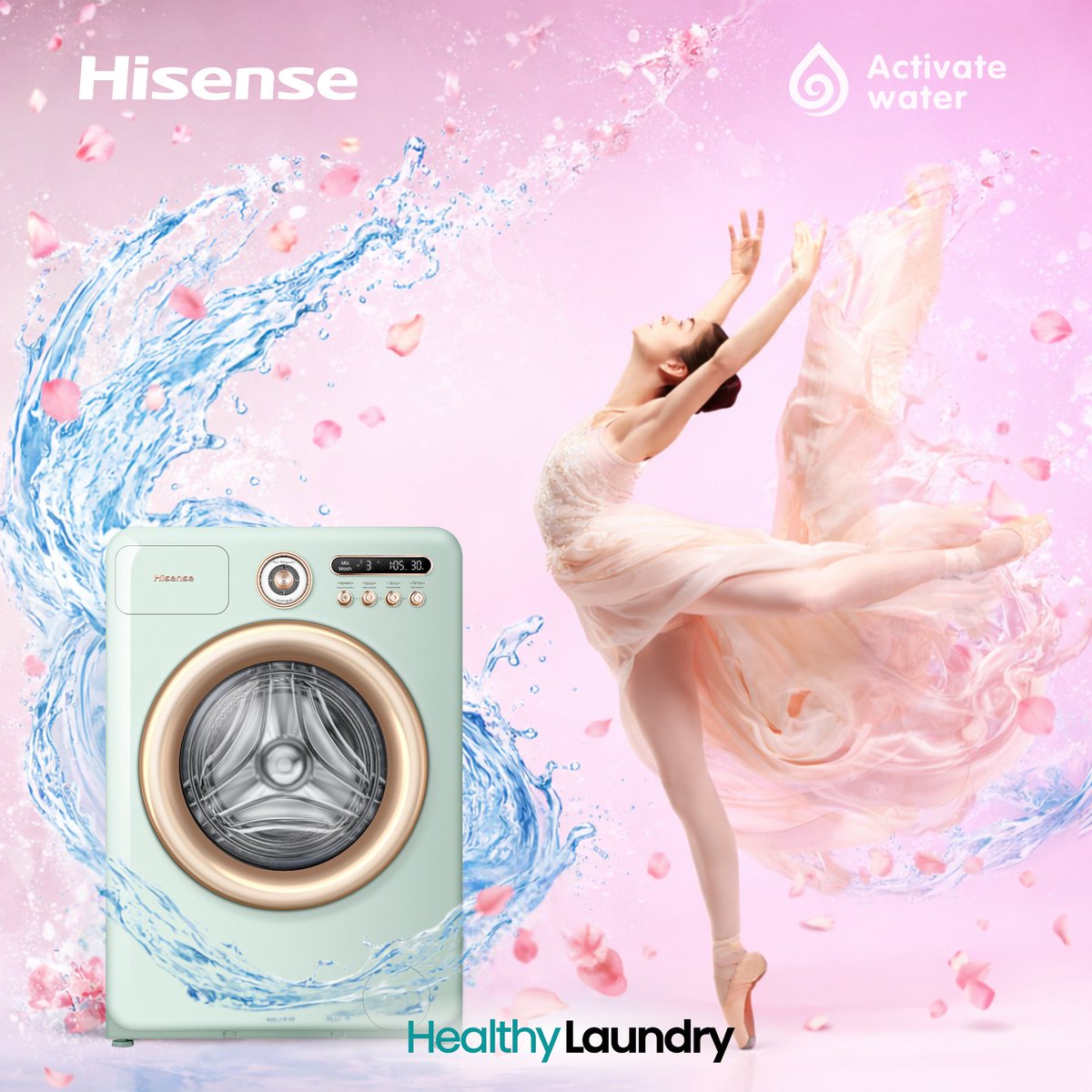 The Rhythm of Love – จังหวะแห่งรักที่นุ่มนวล 🌹
เพราะความรักคือการดูแลกันในทุกรายละเอียด...
ให้เครื่องซักผ้า Hisense Roman Holiday เป็นตัวแทนความใส่ใจ
มอบการถนอมชุดโปรดของคุณอย่างอ่อนโยนที่สุด เหมือนท่วงท่าที่พริ้วไหว

ด้วยนวัตกรรม 'Activate Water' ที่มอบความสะอาดอันบริสุทธิ์