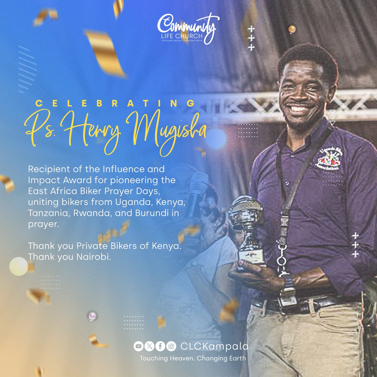When purpose meets obedience, impact crosses borders. We celebrate this powerful milestone! 🏆🔥

#CLCKampala || #PastorHenryMugisha