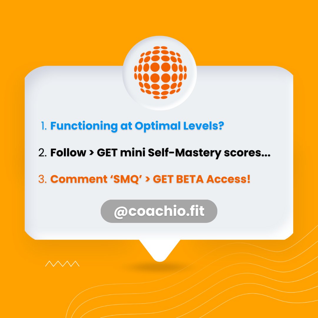coachiofit's tweet image. 🚨 REMINDER: Your potential is limitless, but your progress needs data. 

Unlock your scores:

✅ FOLLOW us for optimal functioning 
✅ COMMENT ‘SMQ’ for BETA access. 

Stop playing small. Get the data. 🚀  
#coachio #SelfMastery #AIDigitalCoaching #Nashville #USSmallBusiness