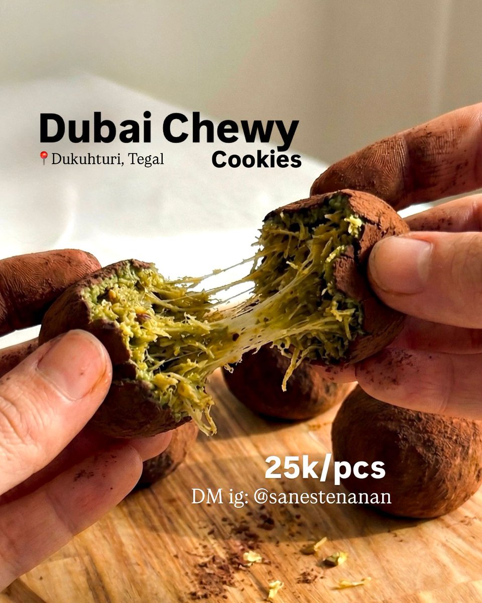 tegalfess's tweet photo. #PP Isian padet, chewy bgt pake marshmallow, bahan premium🥰

Open PO 6 Februari 2026 [Stock Terbatas]
Dubai Chewy Cookies 
🏷️ 25k/pcs
🏷️ 45k/2 pcs
📍Dukuhturi, Tegal

DM ig: sanestenanan for order
Free ongkir <2 km dari Polsek Dukuhturi https://t.co/kcluQX2tVg
