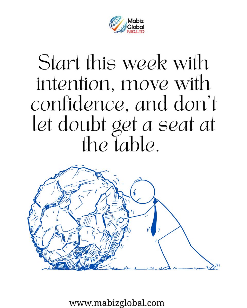 MabizGlobal's tweet photo. New week, clear intentions, loud confidence, zero space for doubt. ✨💼

#MondayMotivation #NewWeekEnergy #IntentionalLiving #ConfidenceCheck #NoRoomForDoubt #MindsetShift #WorkWithPurpose #BossEnergy #GrowthMode #TeamGoals https://t.co/geSf4tcHMj