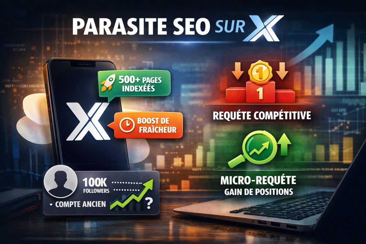 Après près de 2 semaines de parasite SEO sur X 🧪🐦, avec des comptes neufs, gratuits et premium (+500 pages indexées sur X, réparties sur une multitude de comptes) 📈, j’ai plusieurs constats 👇

🚀 Gros boost de fraîcheur, mais qui dure peu de temps sur des requêtes