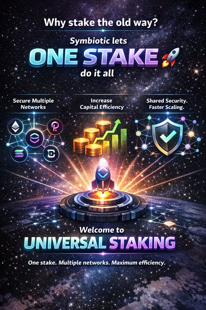 Why stake the old way?
Symbiotic lets one stake do it all 🚀
Secure multiple networks with a single stake.
Unlock better capital efficiency without extra complexity.
Build, scale, and secure faster with shared security.

Welcome to universal staking.

<a href="/symbioticfi/">Symbiotic</a>