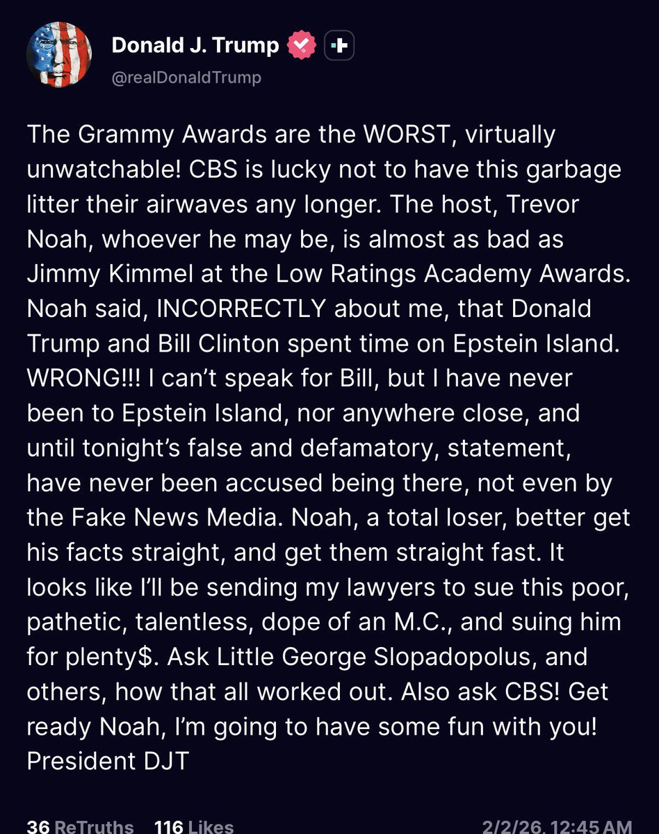 NwekePromise6's tweet photo. I second @realDonaldTrump here, Grammy Awards are just overrated.. Do you know that Nicky Minaj never won a Grammy? But Cardi B has won.. Shocking right?

2Pac, Biggie, Snoop Dogg, Post Malone, Katy Perry among other Top artists never won a Grammy 🤷🏻‍♂️

So Yea, it’s the WORST! https://t.co/iJTGYc7hH3