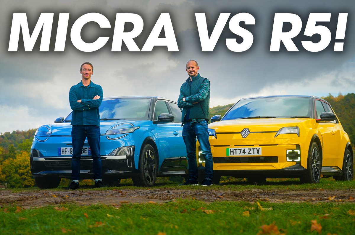 whatcar's tweet photo. The new Nissan Micra and Renault 5 are virtually identical underneath – they're even built in the same factory! So why is one so much cheaper? And which is the better all-round electric car? 🤔

We've been finding out 👉 https://t.co/053K8b8Gyw https://t.co/swrjo2LDVE