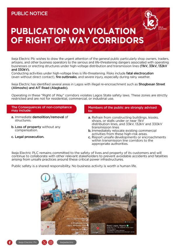 Public Notice: Violation of right-of-way corridors

Please read 👇