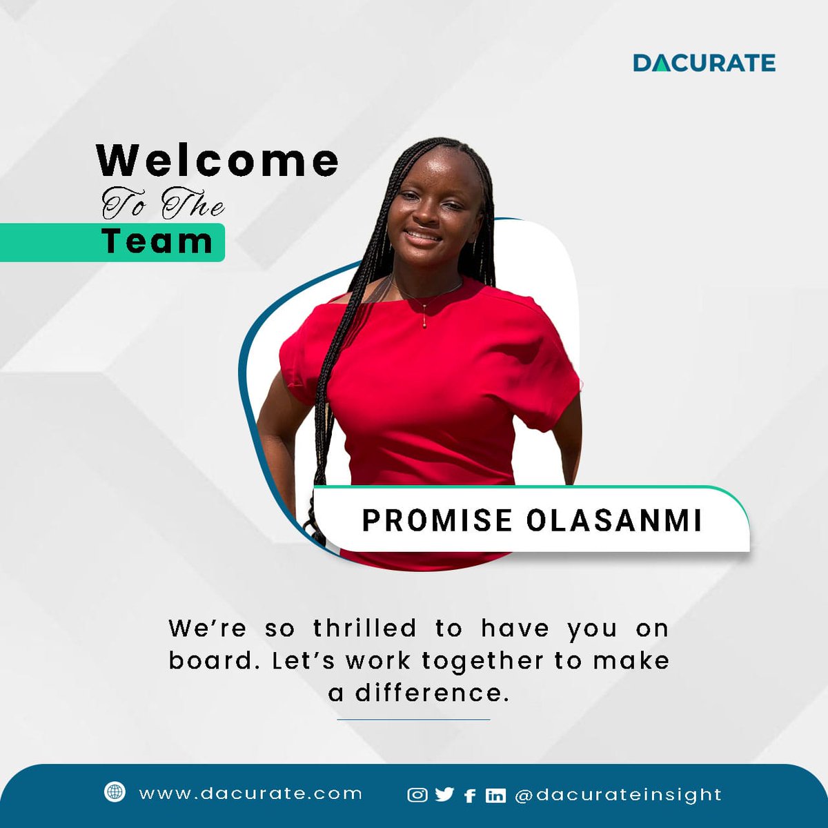 Meet Our New Volunteers! 🤩

We’re happy to have new hands on our team as we continue to make a lasting impact. 

Welcome to Dacurate. 🥳

#dacurateinsight
#newvolunteer
#leadership