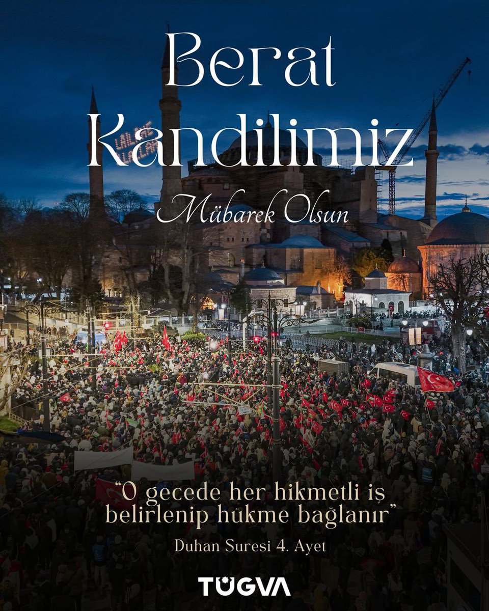 Rahmet kapılarının ardına kadar açıldığı bu mübarek gecede; mazlumlara umut, ümmete vahdet nasip olsun.

Rabbim gönüllerimizden geçen duaları hayırla kabul etsin, kandilimiz mübarek olsun.