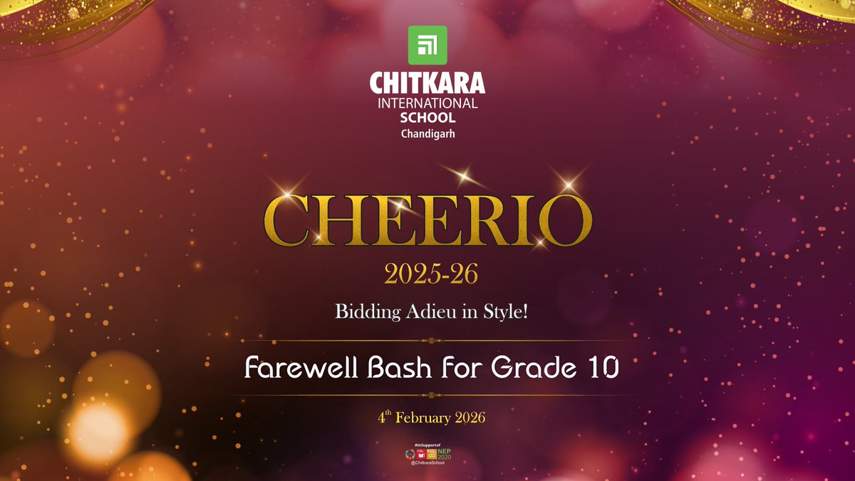 “Cheerio – Bidding Adieu in Style” to offer a grand farewell to the bright and bold departing Grade 10 at Chitkara International School

-
#CIS #farewell #memories #passoutyear #schoolfarewell #event #memories #Chitkarians #Grade10 #students #School #celebrations