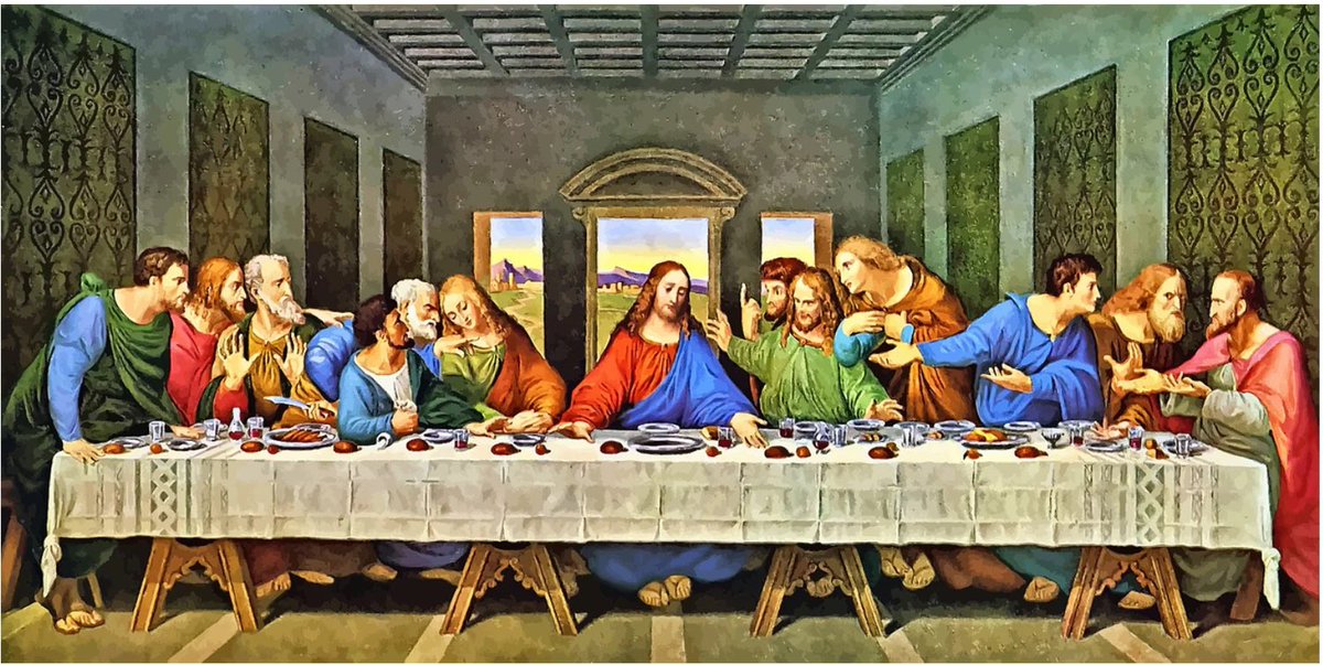 Whenever I see the last supper painting, I can’t help but think they’d have had more room if they rotated the table 90°