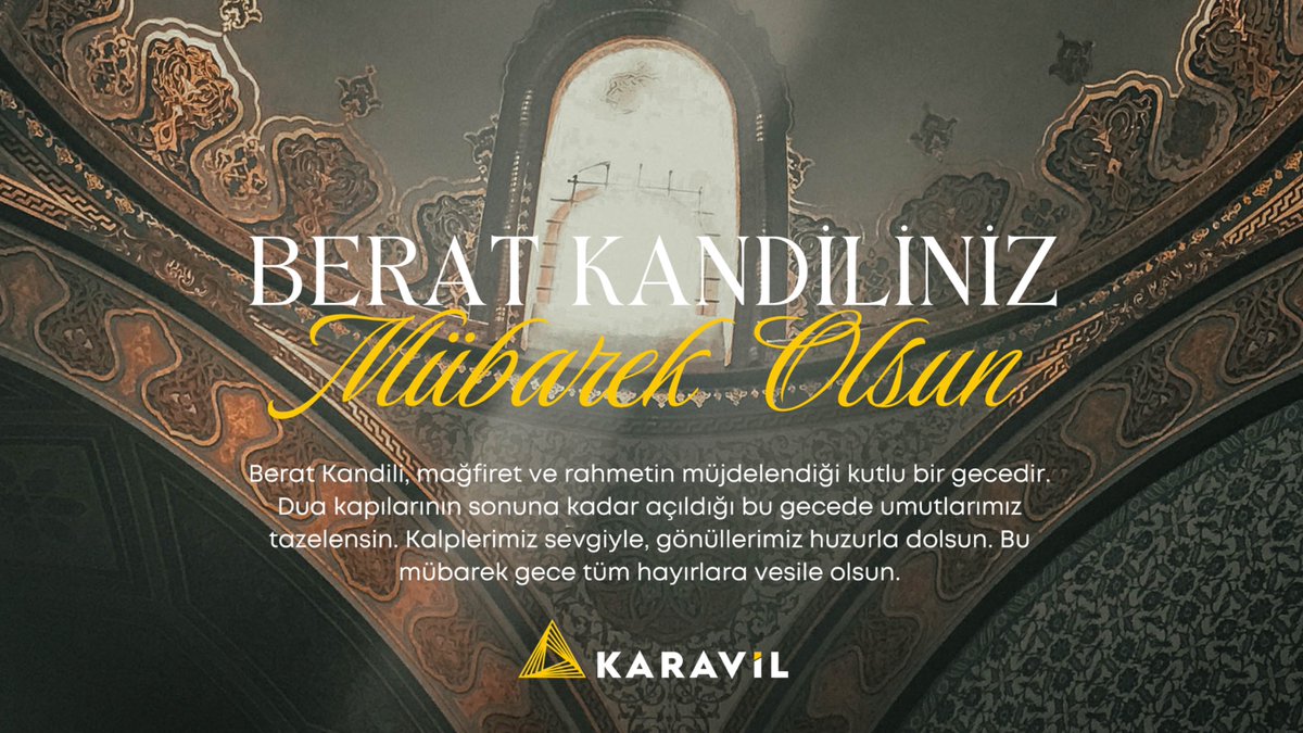 karavil_as's tweet photo. Berat Kandili’nin kalplere huzur, yarınlara umut getirmesini dileriz. Hayırlı Kandiller... https://t.co/e9LUQrY8PD
