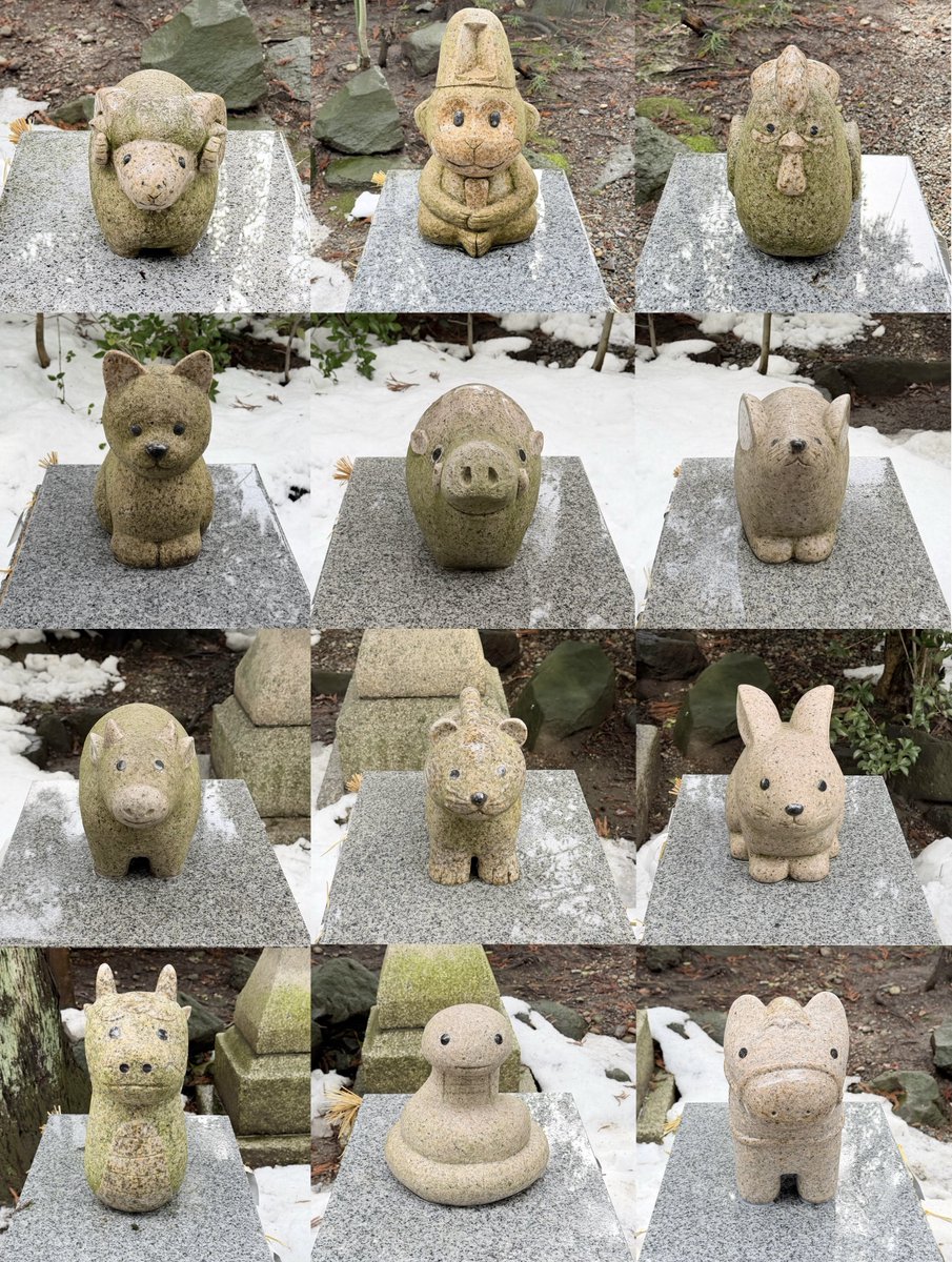 12年かけて、ついに完成！！ 日枝神社・麄香神社の干支石像、 十二支